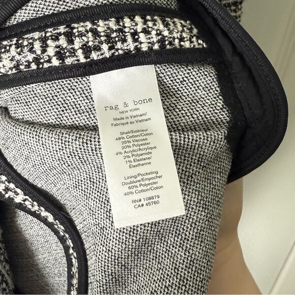 Rag & Bone Slade Italian Tweed Blazer Black Multi 00 - Picture 10 of 12